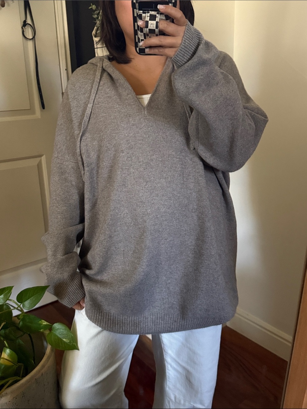 Naadam 90% wool Cashmere Blend Oversized Pullover Knit Hoodie. L
